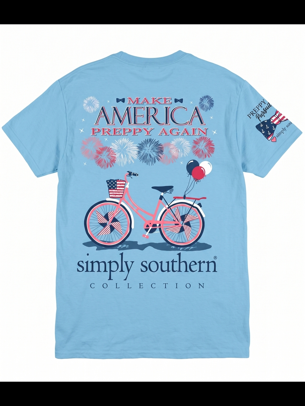 Simply Southern Light Blue Patriotic Bike Graphic Tee